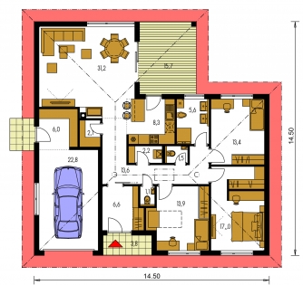 Plan de sol du rez-de-chaussée - BUNGALOW 222